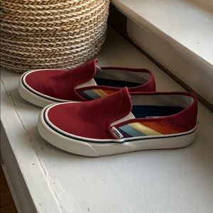 Vans Red & Rainbow Ultracush Slip On Sneakers